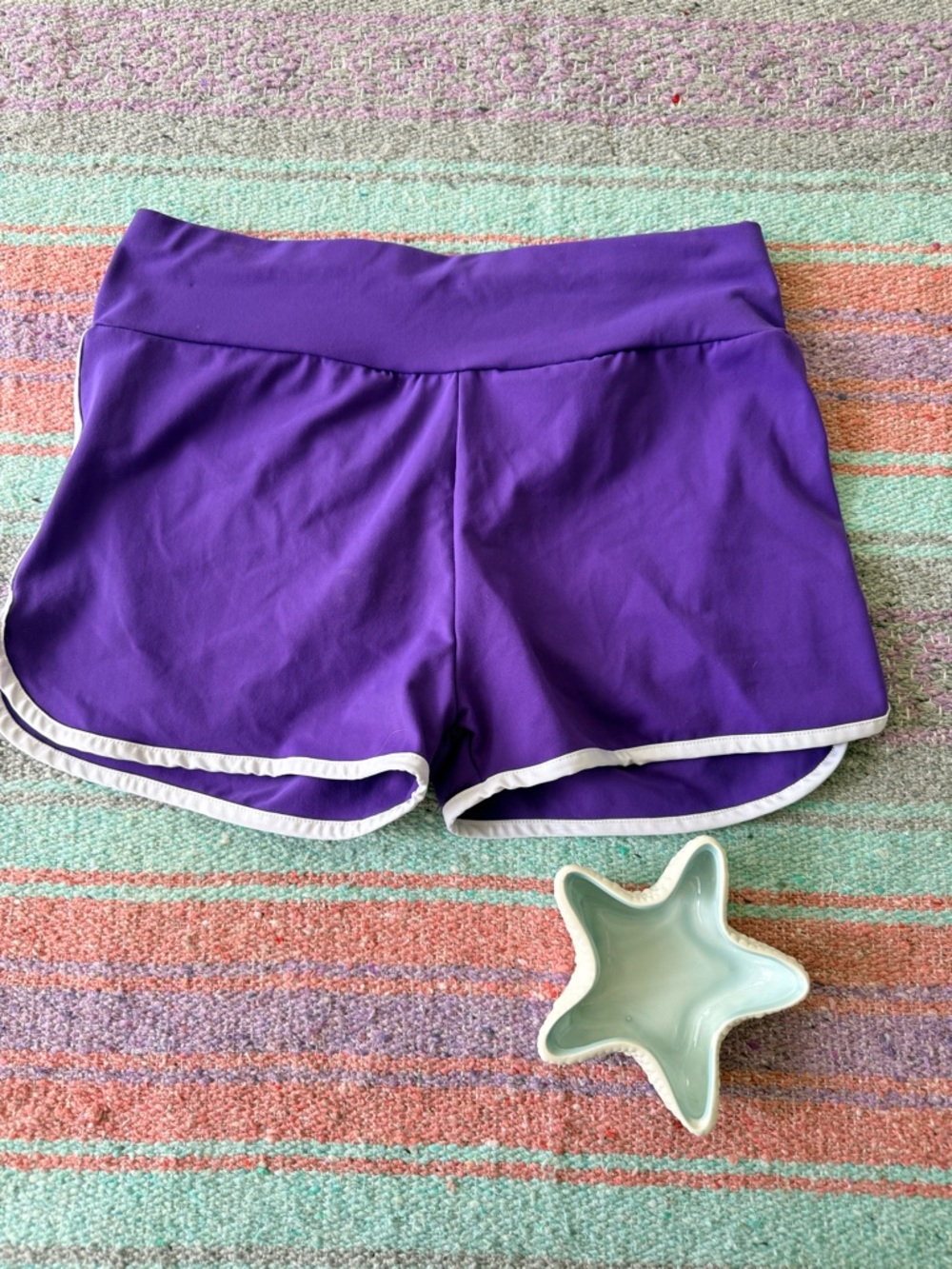 Plus Size XXL Purple Scrunch Butt Athletic Shorts Stretch Workout